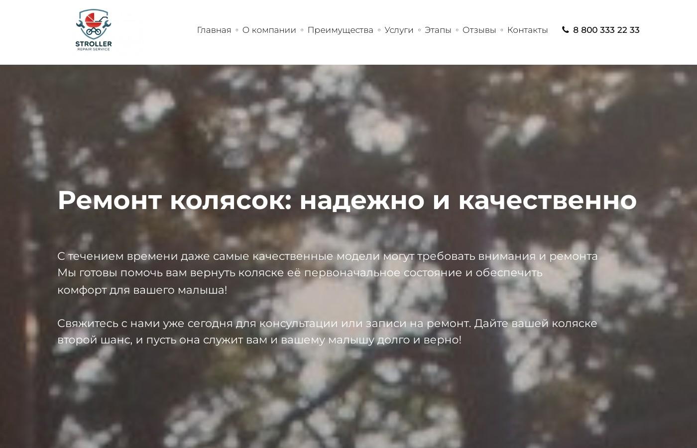 Шаблон сайта ремонта детских колясок